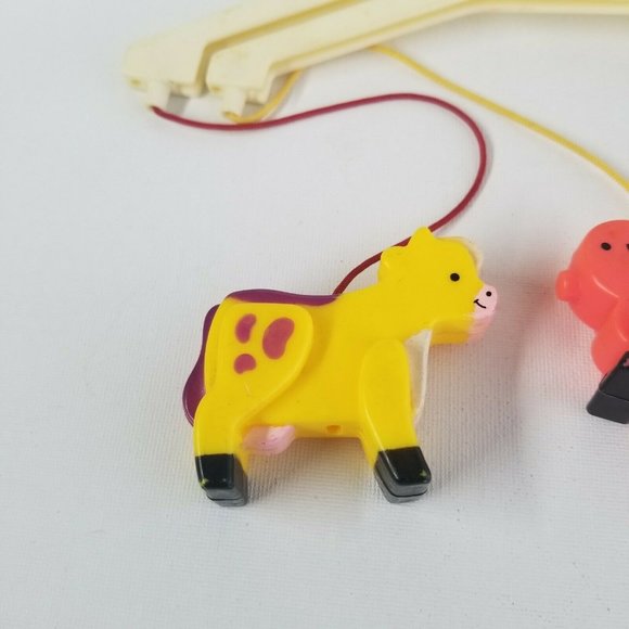 FisherPrice Toys Vintage Fisher Price Farm Animals Baby Crib Mobile Parts 973 Plastic Fp